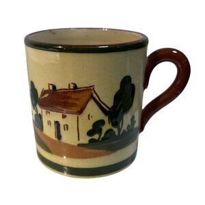 Watcombe Torquay Moto Ware Mug Cottage Scene Time And Tide Wait For No Man Engla